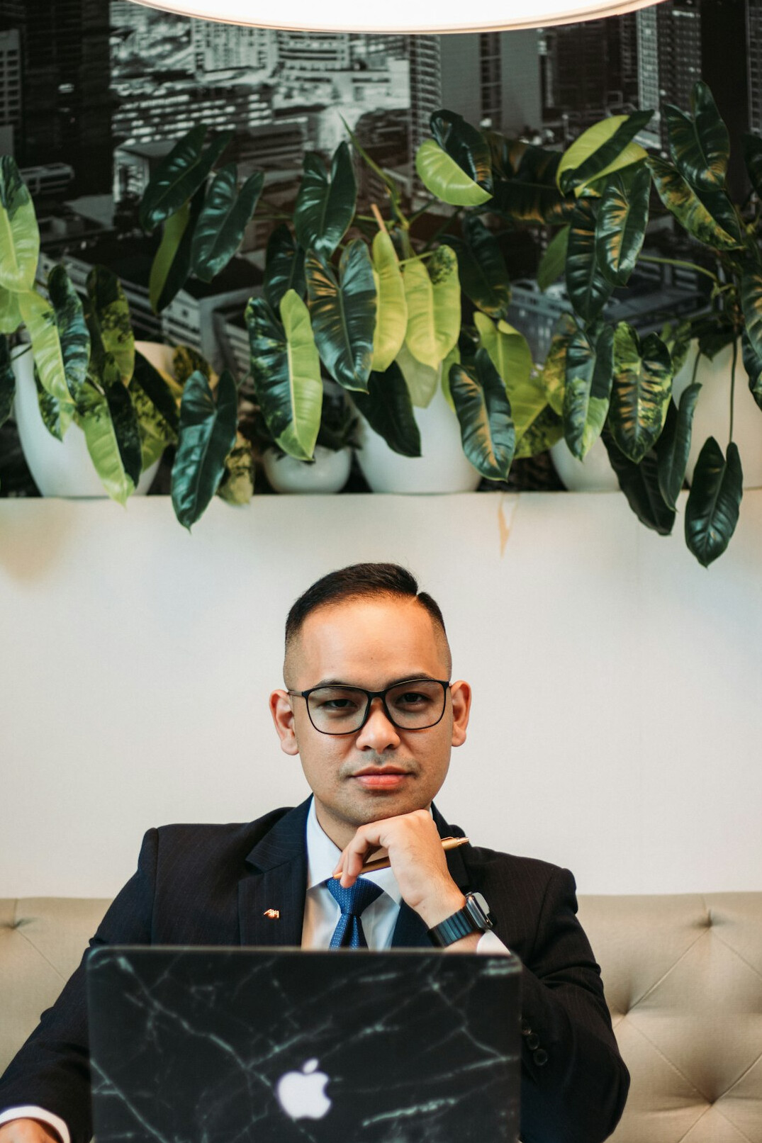insurance agent with laptop