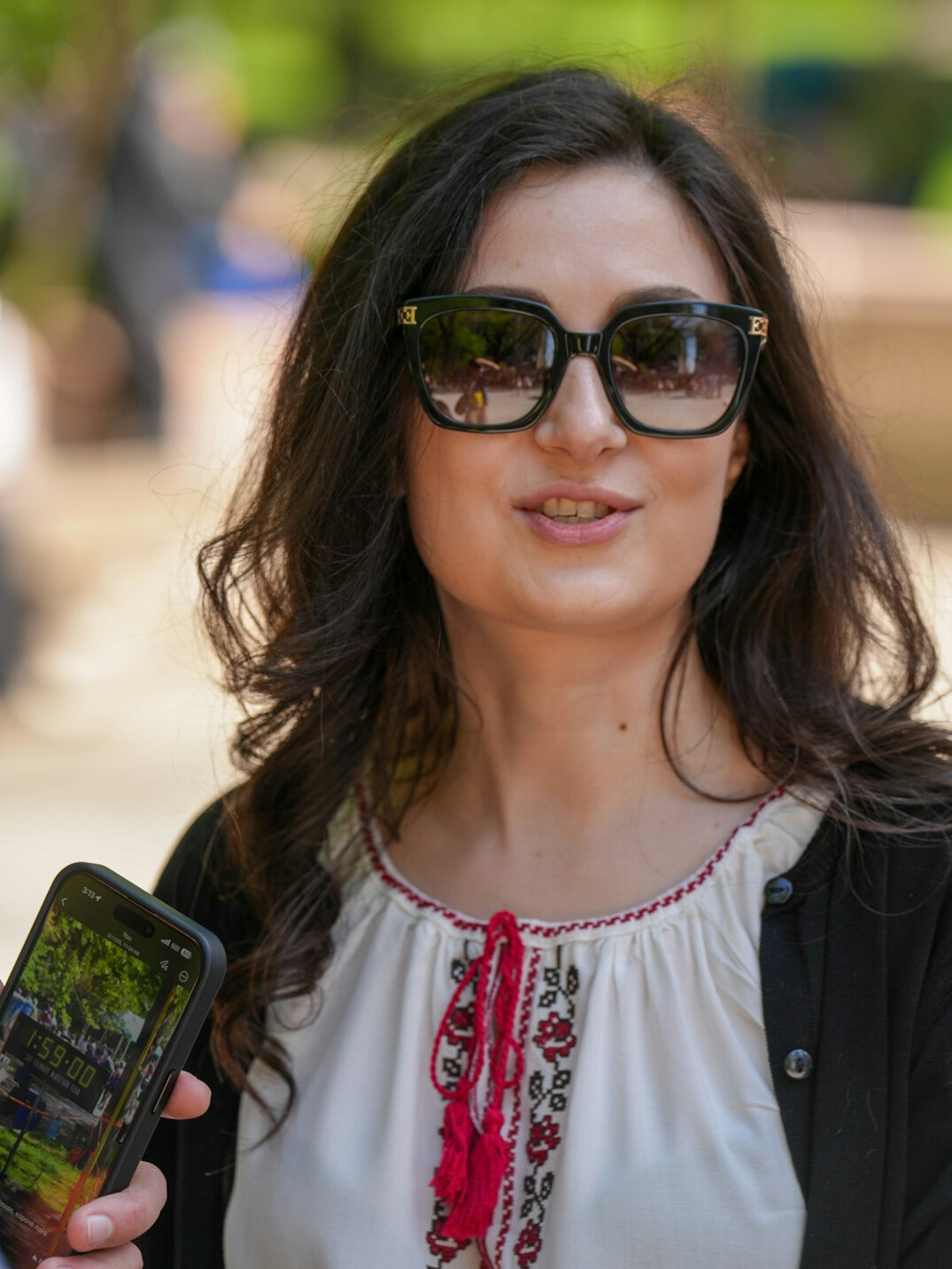 Studio portrait of a Croatian woman software developer in business casual clothing