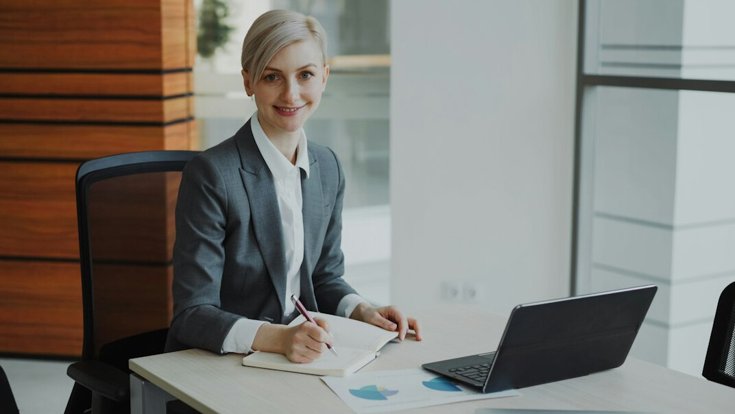 insurance agent with laptop